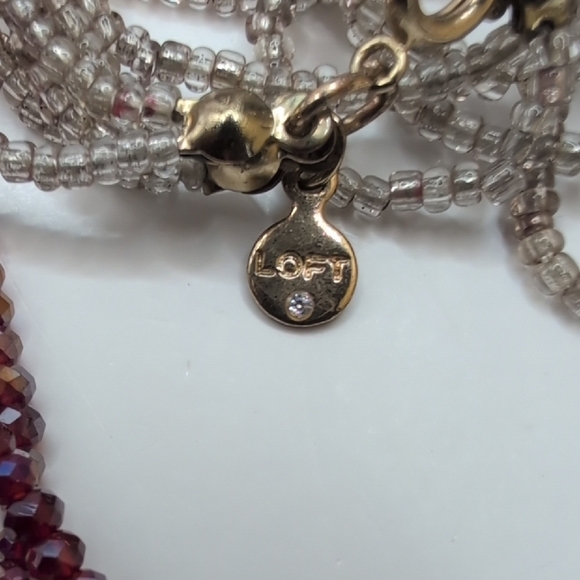 LOFT Pink and Silver Multi-Strand Necklace - Picture 6 of 9